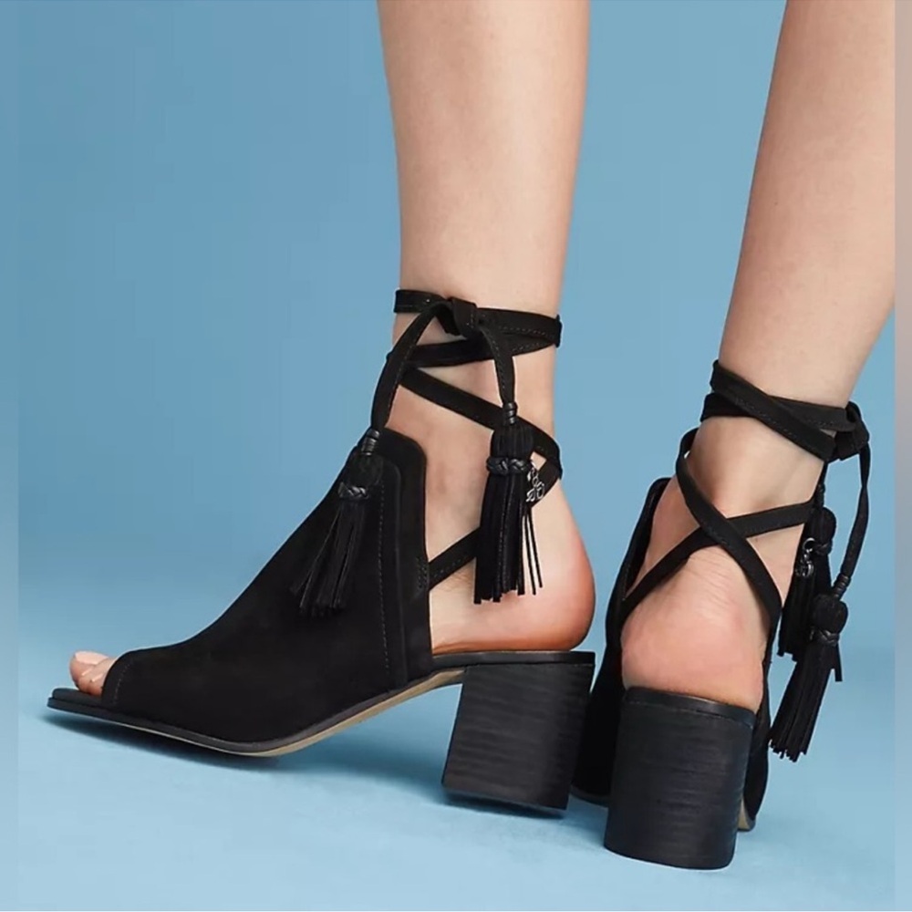 Sam Edelman Sampson Black Leather Block Heel Sandals